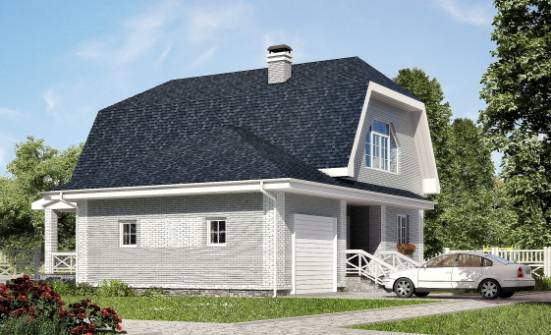 160-006-Л Проект двухэтажного дома с мансардой, гараж, классический коттедж из бризолита Новороссийск | Проекты домов от House Expert