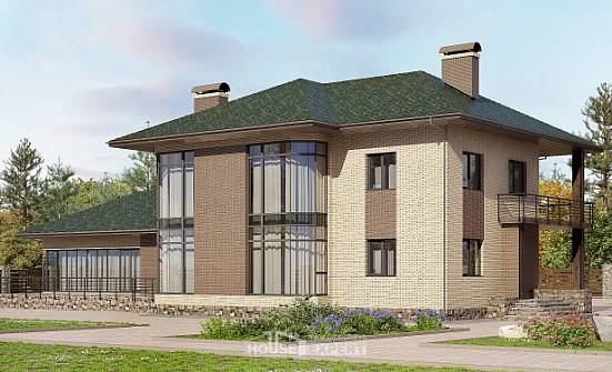 305-003-П Проект двухэтажного дома, классический коттедж из пеноблока Новороссийск | Проекты домов от House Expert