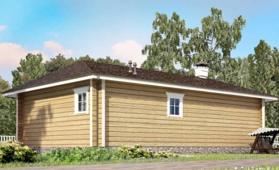 095-001-Л Проект одноэтажного дома, доступный коттедж из бревен Новороссийск | Проекты домов от House Expert