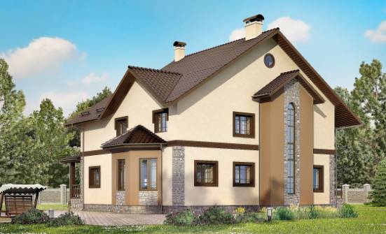 265-003-Л Проект двухэтажного дома, классический домик из пеноблока Новороссийск | Проекты домов от House Expert