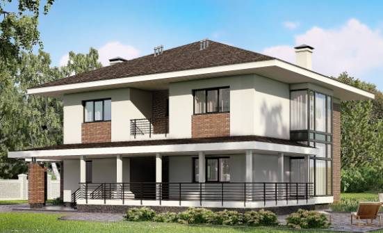 275-002-П Проект двухэтажного дома, гараж, красивый дом из кирпича Новороссийск | Проекты домов от House Expert
