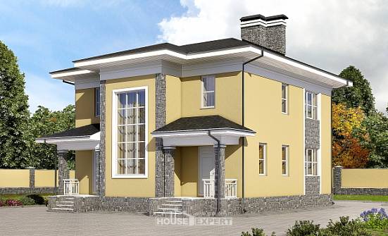 155-011-Л Проект двухэтажного дома, небольшой домик из газосиликатных блоков Новороссийск | Проекты домов от House Expert