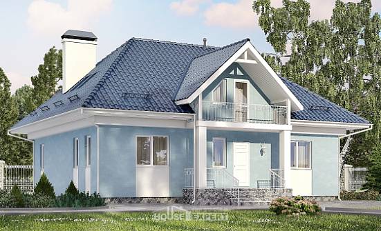 200-002-П Проект двухэтажного дома мансардой, классический дом из пеноблока Новороссийск | Проекты домов от House Expert