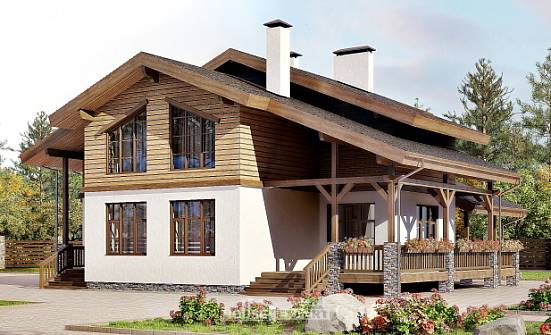 210-006-П Проект двухэтажного дома с мансардой, просторный загородный дом из кирпича Новороссийск | Проекты домов от House Expert