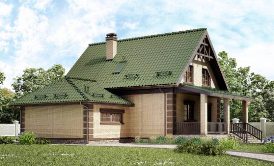 160-007-П Проект двухэтажного дома с мансардой и гаражом, простой домик из поризованных блоков Новороссийск | Проекты домов от House Expert