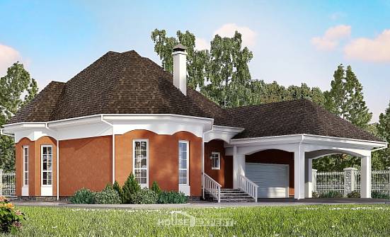 180-007-П Проект двухэтажного дома с мансардой и гаражом, уютный домик из газосиликатных блоков Новороссийск | Проекты домов от House Expert