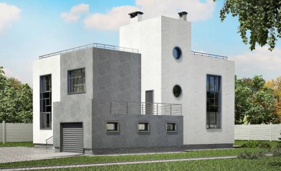255-001-П Проект двухэтажного дома и гаражом, красивый домик из газосиликатных блоков Новороссийск | Проекты домов от House Expert