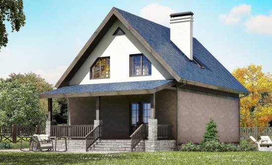 130-003-П Проект двухэтажного дома мансардой, уютный загородный дом из газобетона Новороссийск | Проекты домов от House Expert