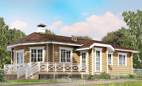 095-001-Л Проект одноэтажного дома, доступный коттедж из бревен Новороссийск | Проекты домов от House Expert