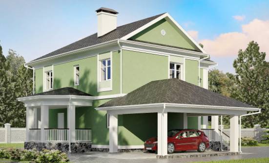 170-001-Л Проект двухэтажного дома, гараж, доступный загородный дом из пеноблока Новороссийск | Проекты домов от House Expert