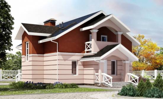 155-009-Л Проект двухэтажного дома мансардный этаж, простой загородный дом из бризолита Новороссийск | Проекты домов от House Expert