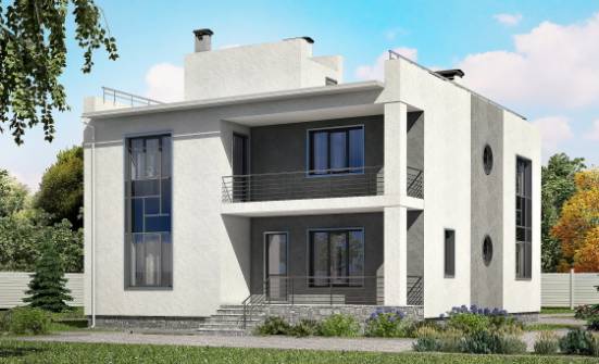 255-001-П Проект двухэтажного дома и гаражом, красивый домик из газосиликатных блоков Новороссийск | Проекты домов от House Expert