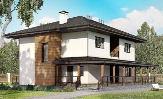 245-001-П Проект двухэтажного дома, современный домик из газосиликатных блоков Новороссийск | Проекты домов от House Expert