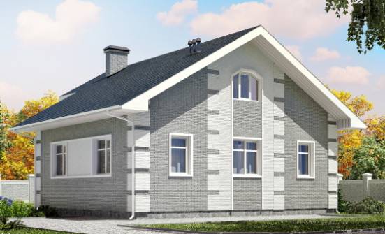 115-001-Л Проект двухэтажного дома с мансардным этажом, бюджетный загородный дом из бризолита Новороссийск | Проекты домов от House Expert