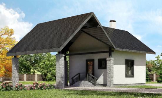 060-001-П Проект двухэтажного дома мансардой, гараж, дешевый загородный дом из твинблока Новороссийск | Проекты домов от House Expert