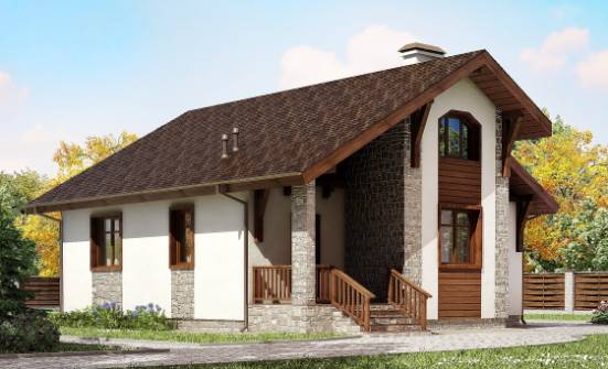 080-002-Л Проект одноэтажного дома, доступный домик из пеноблока Новороссийск | Проекты одноэтажных домов от House Expert