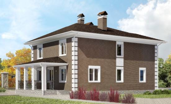 185-002-П Проект двухэтажного дома, небольшой домик из теплоблока Новороссийск | Проекты домов от House Expert