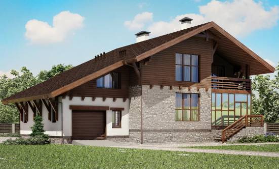 420-001-П Проект трехэтажного дома мансардой, гараж, огромный коттедж из кирпича Новороссийск | Проекты домов от House Expert