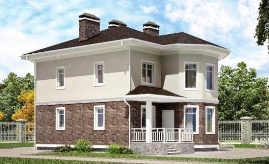 120-001-Л Проект трехэтажного дома, бюджетный загородный дом из теплоблока Новороссийск | Проекты домов от House Expert