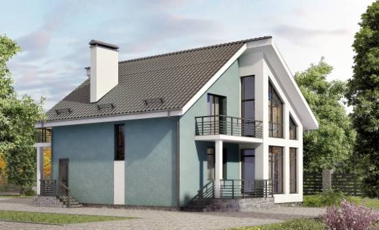 170-006-П Проект двухэтажного дома мансардой, уютный дом из теплоблока Новороссийск | Проекты домов от House Expert