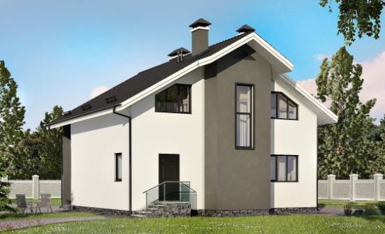 150-005-Л Проект двухэтажного дома с мансардой, классический загородный дом из твинблока Новороссийск | Проекты домов от House Expert