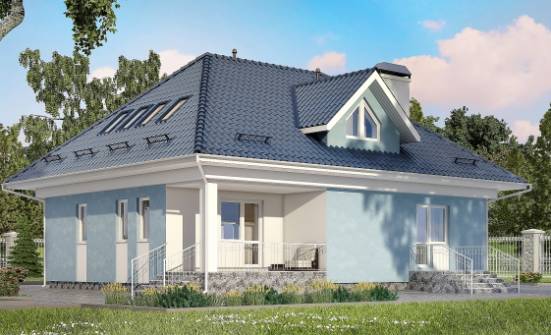 200-002-П Проект двухэтажного дома мансардой, классический дом из пеноблока Новороссийск | Проекты домов от House Expert
