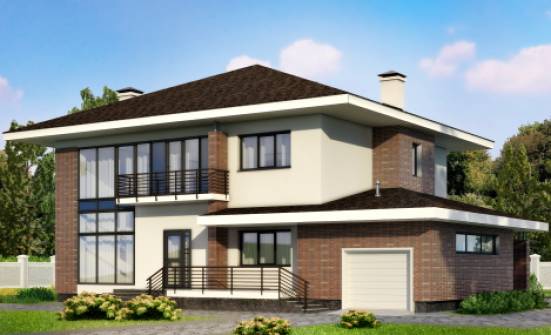 275-002-П Проект двухэтажного дома, гараж, красивый дом из кирпича Новороссийск | Проекты домов от House Expert