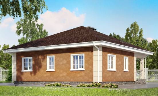 100-001-Л Проект одноэтажного дома, классический домик из твинблока Новороссийск | Проекты домов от House Expert