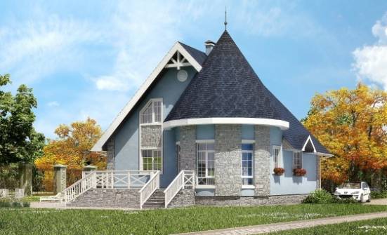 170-003-П Проект двухэтажного дома мансардой, бюджетный загородный дом из пеноблока Новороссийск | Проекты домов от House Expert
