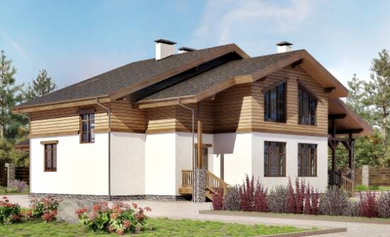 210-006-П Проект двухэтажного дома с мансардой, просторный загородный дом из кирпича Новороссийск | Проекты домов от House Expert