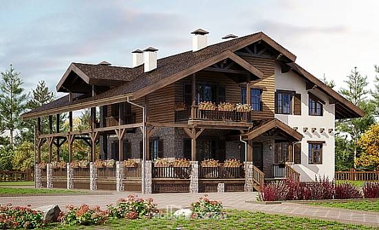 400-004-П Проект трехэтажного дома мансардой, гараж, огромный загородный дом из кирпича Новороссийск | Проекты домов от House Expert