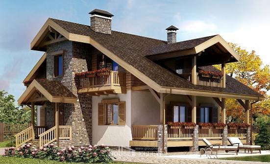 150-004-П Проект двухэтажного дома с мансардным этажом, компактный дом из пеноблока Новороссийск | Проекты домов от House Expert