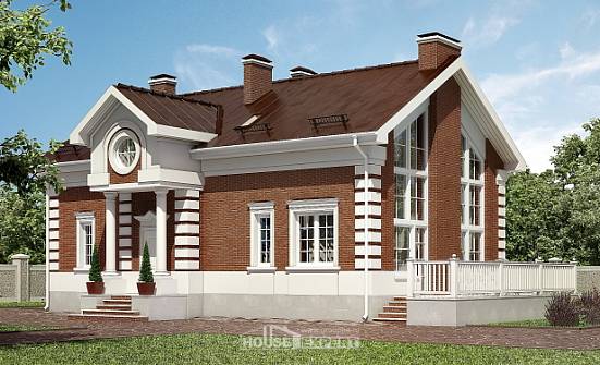 160-009-П Проект двухэтажного дома с мансардой, компактный загородный дом из теплоблока Новороссийск | Проекты домов от House Expert