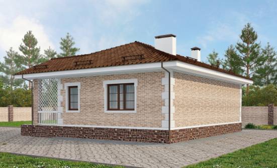 065-002-П Проект бани из кирпича Новороссийск | Проекты одноэтажных домов от House Expert