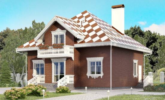 155-003-Л Проект двухэтажного дома с мансардным этажом, гараж, компактный загородный дом из газобетона Новороссийск | Проекты домов от House Expert