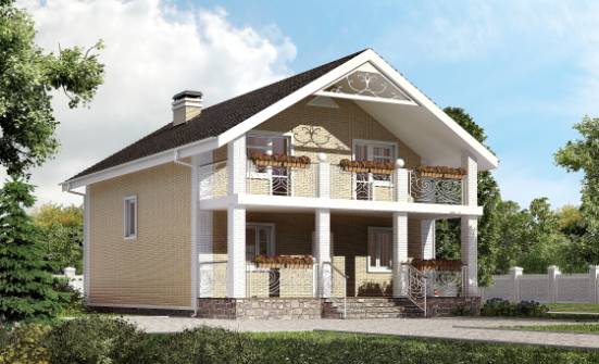 150-007-Л Проект двухэтажного дома мансардный этаж, классический дом из пеноблока Новороссийск | Проекты домов от House Expert