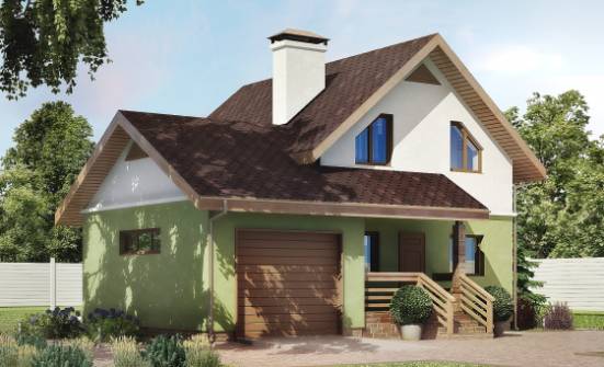 120-002-П Проект двухэтажного дома мансардой, гараж, современный домик из блока Новороссийск | Проекты домов от House Expert