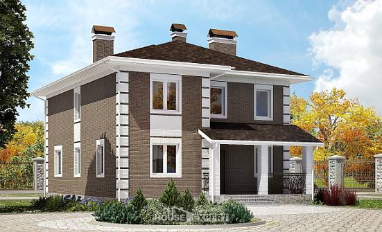 185-002-П Проект двухэтажного дома, небольшой домик из теплоблока Новороссийск | Проекты домов от House Expert