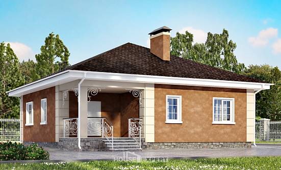 100-001-Л Проект одноэтажного дома, классический домик из твинблока Новороссийск | Проекты домов от House Expert