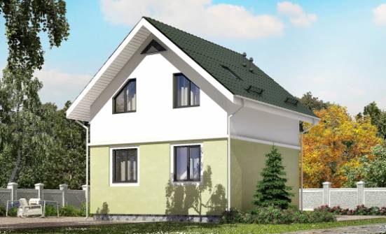 070-001-П Проект двухэтажного дома с мансардой, крохотный домик из твинблока Новороссийск | Проекты домов от House Expert