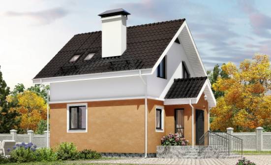 070-001-Л Проект двухэтажного дома с мансардой, доступный домик из керамзитобетонных блоков Новороссийск | Проекты домов от House Expert