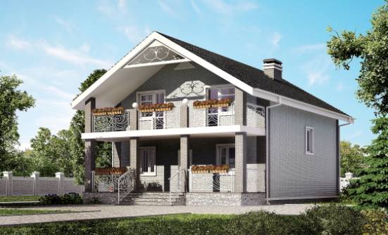 150-007-П Проект двухэтажного дома с мансардой, простой дом из газосиликатных блоков Новороссийск | Проекты домов от House Expert