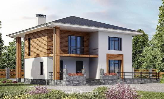 180-015-П Проект двухэтажного дома, красивый дом из газосиликатных блоков Новороссийск | Проекты домов от House Expert