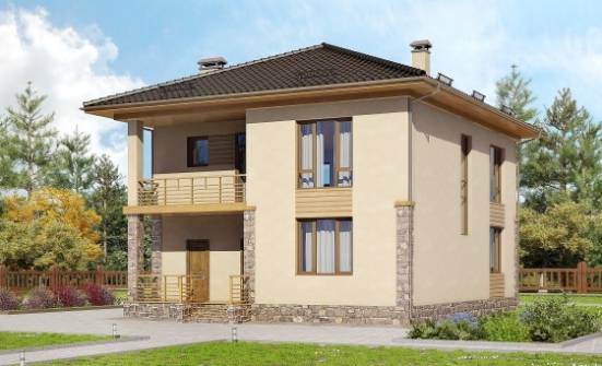170-005-Л Проект двухэтажного дома, классический загородный дом из арболита Новороссийск | Проекты домов от House Expert