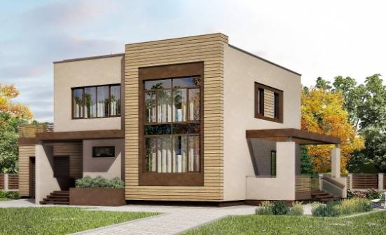 220-003-Л Проект двухэтажного дома и гаражом, классический загородный дом из блока Новороссийск | Проекты домов от House Expert