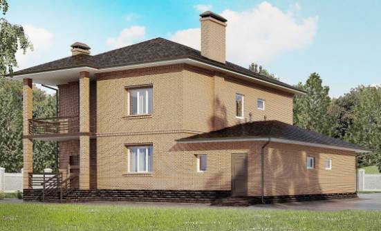 245-003-Л Проект двухэтажного дома и гаражом, уютный коттедж из кирпича Новороссийск | Проекты домов от House Expert