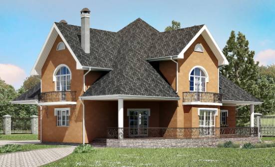 310-001-П Проект двухэтажного дома мансардный этаж, красивый загородный дом из бризолита Новороссийск | Проекты домов от House Expert