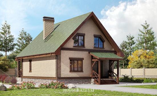 160-011-П Проект двухэтажного дома с мансардным этажом, бюджетный коттедж из газобетона Новороссийск | Проекты домов от House Expert