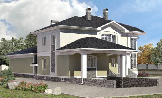 620-001-Л Проект трехэтажного дома, гараж, огромный домик из блока Новороссийск | Проекты домов от House Expert
