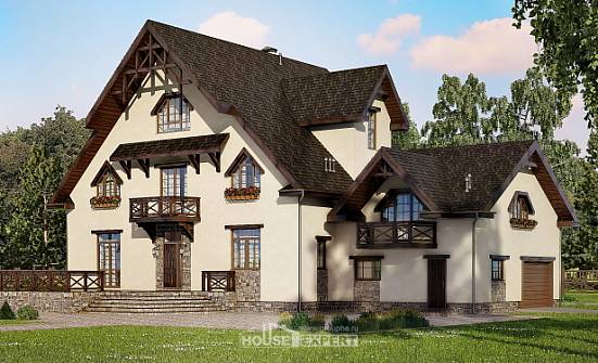 435-002-П Проект трехэтажного дома с мансардой, гараж, просторный коттедж из арболита Новороссийск | Проекты домов от House Expert